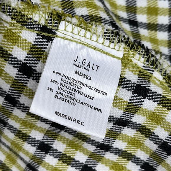 John Galt Skirt Womens Extra Small Green Plaid Stretch Wrap Buckle Mini Short - Picture 7 of 10